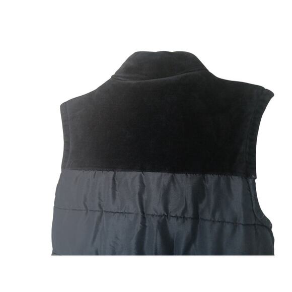 Marc Ecko Cut & Sew Black Quilted Puffer Vest Men’s Small S Zip Up Logo Pockets - Picture 10 of 16